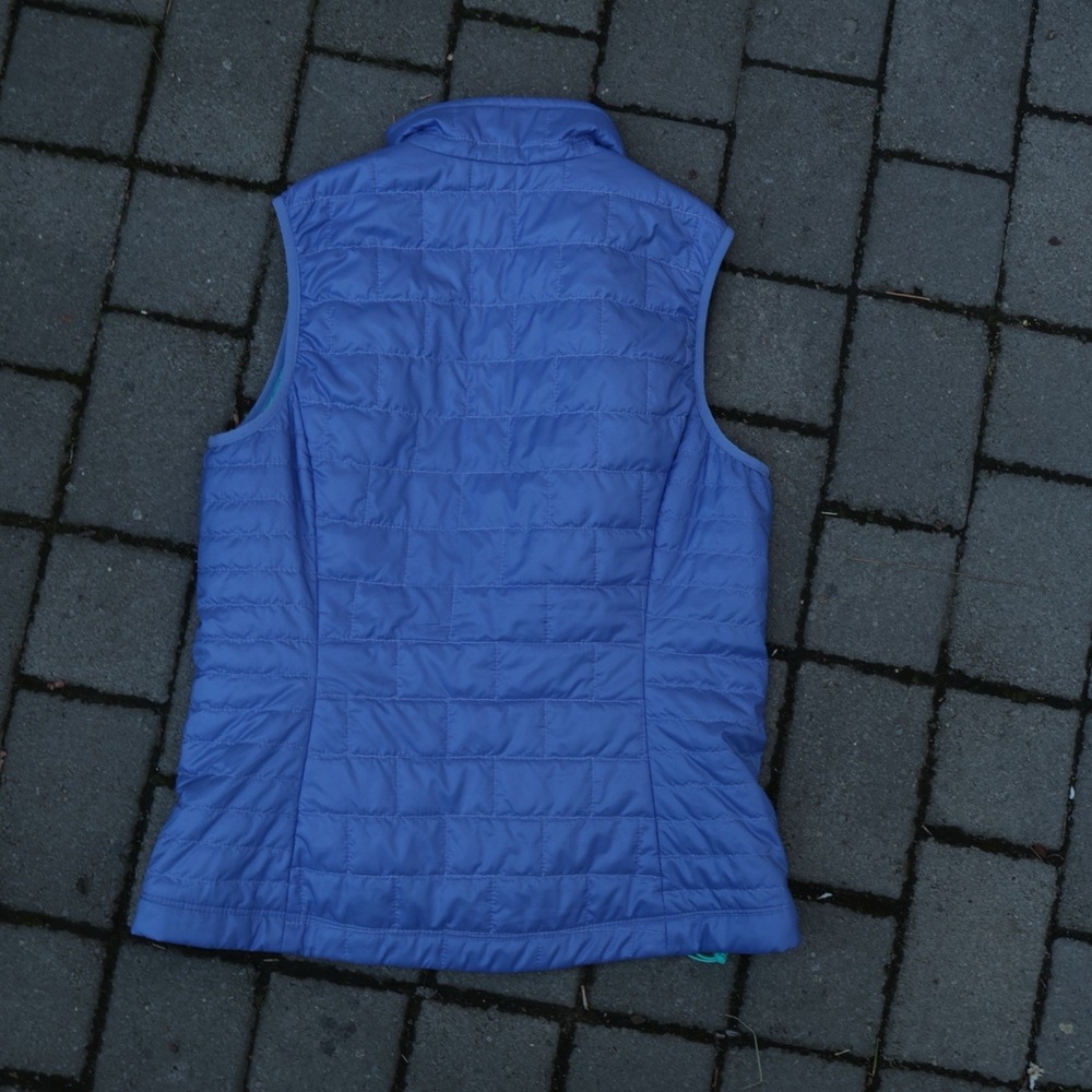 Patagonia Womens Medium Nano Puff Vest Violet Blue Full Zip Up Quilted Jacket - Picture 2 of 9